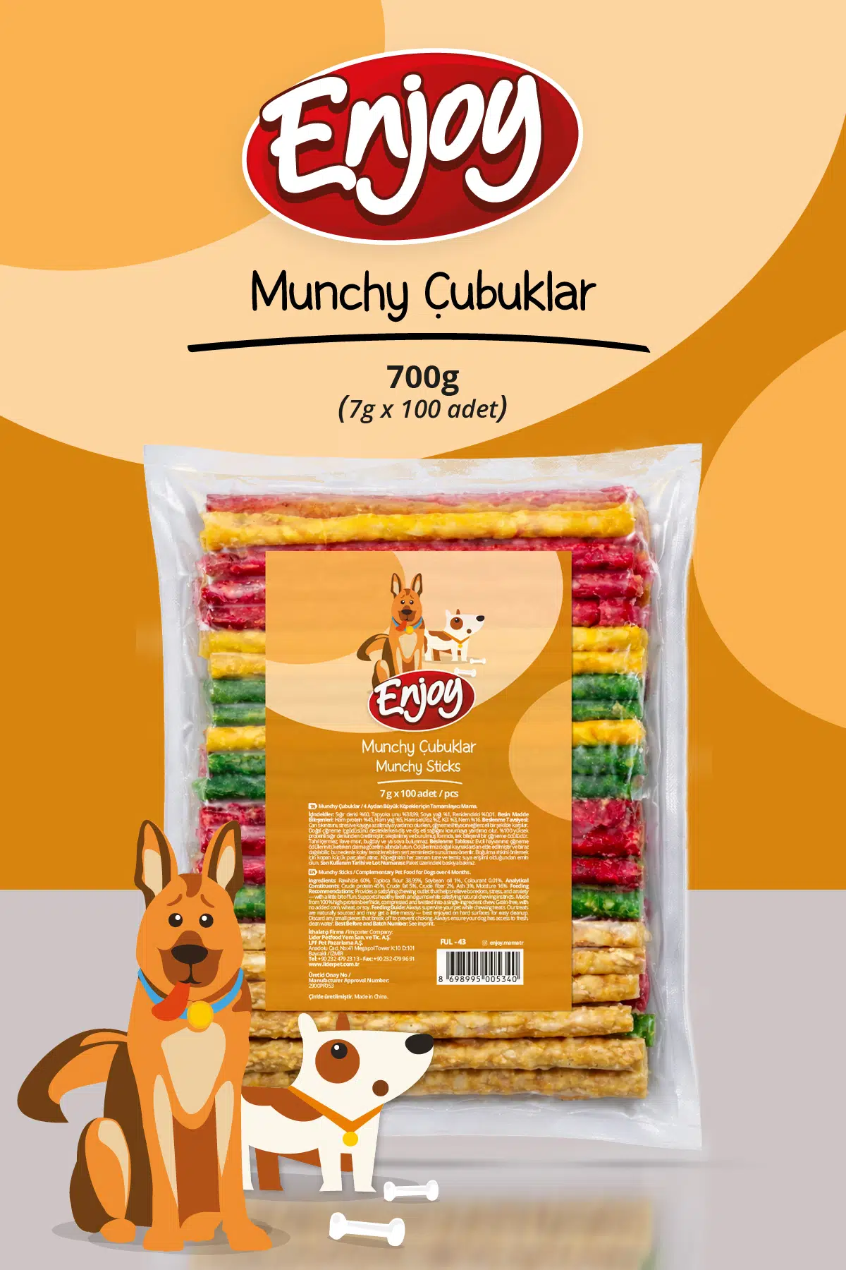 Enjoy Munchy Burgu Çubuk 7gr x 100 Adet