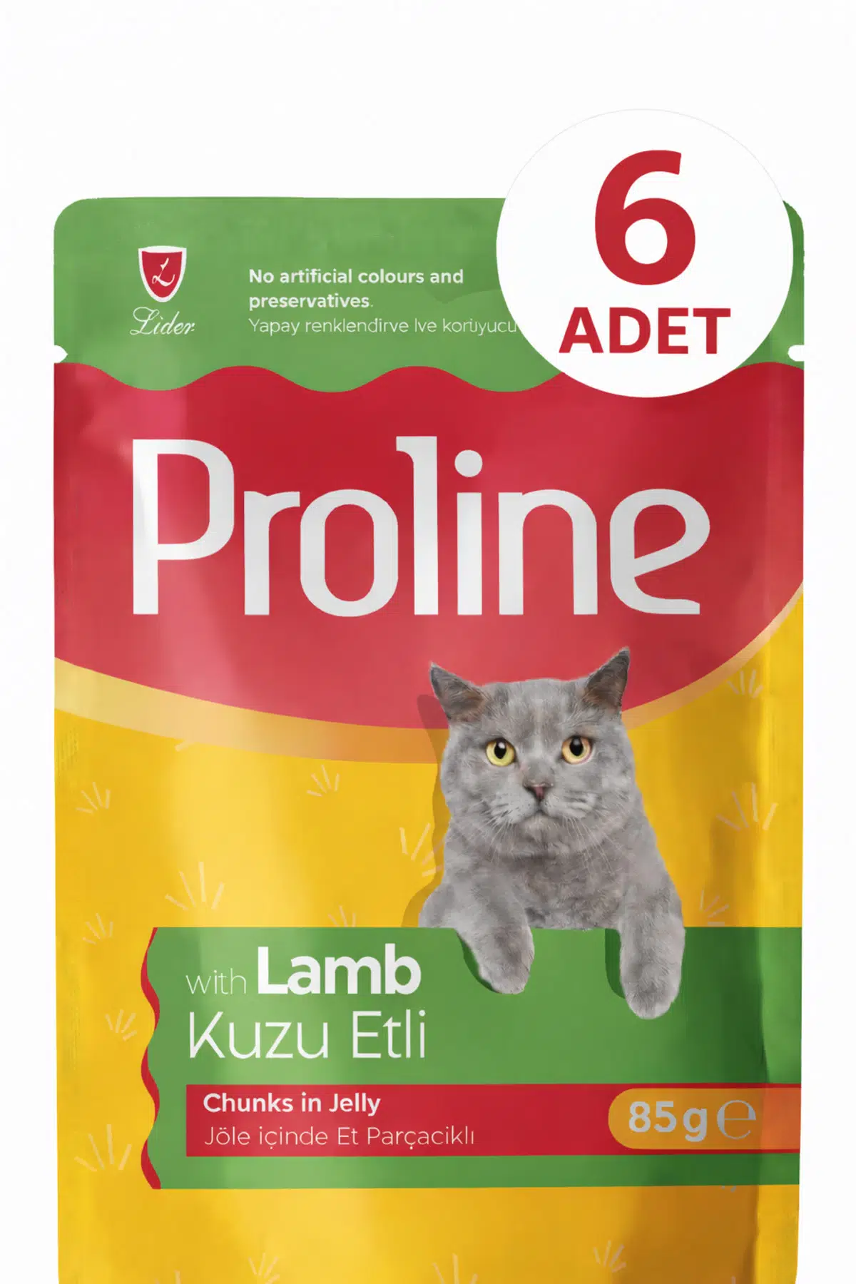 Proline Pouch Kuzu Etli Yaş Kedi Mama 6 x 85 Gr