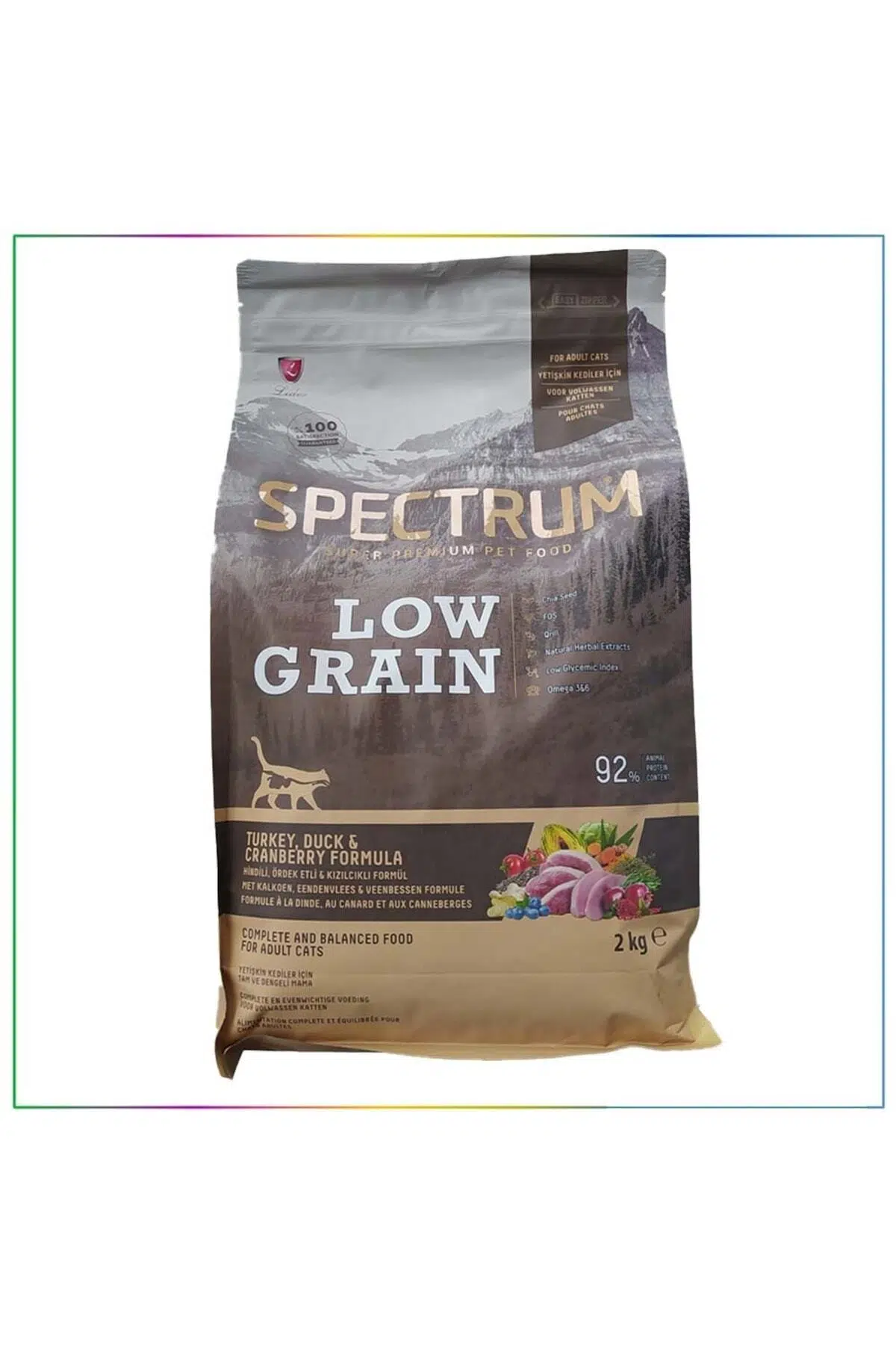 Spectrum Low Grain Hindi Ördek Ve Yaban Mersinli Yetişkin Kedi Maması 2 kg