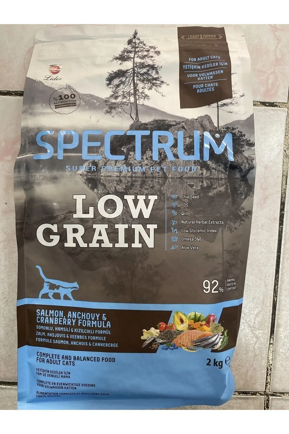 Spectrum Low Grain Somonlu, Hamsili Ve Kızılcıklı Yetişkin Kedi Maması 2Kg