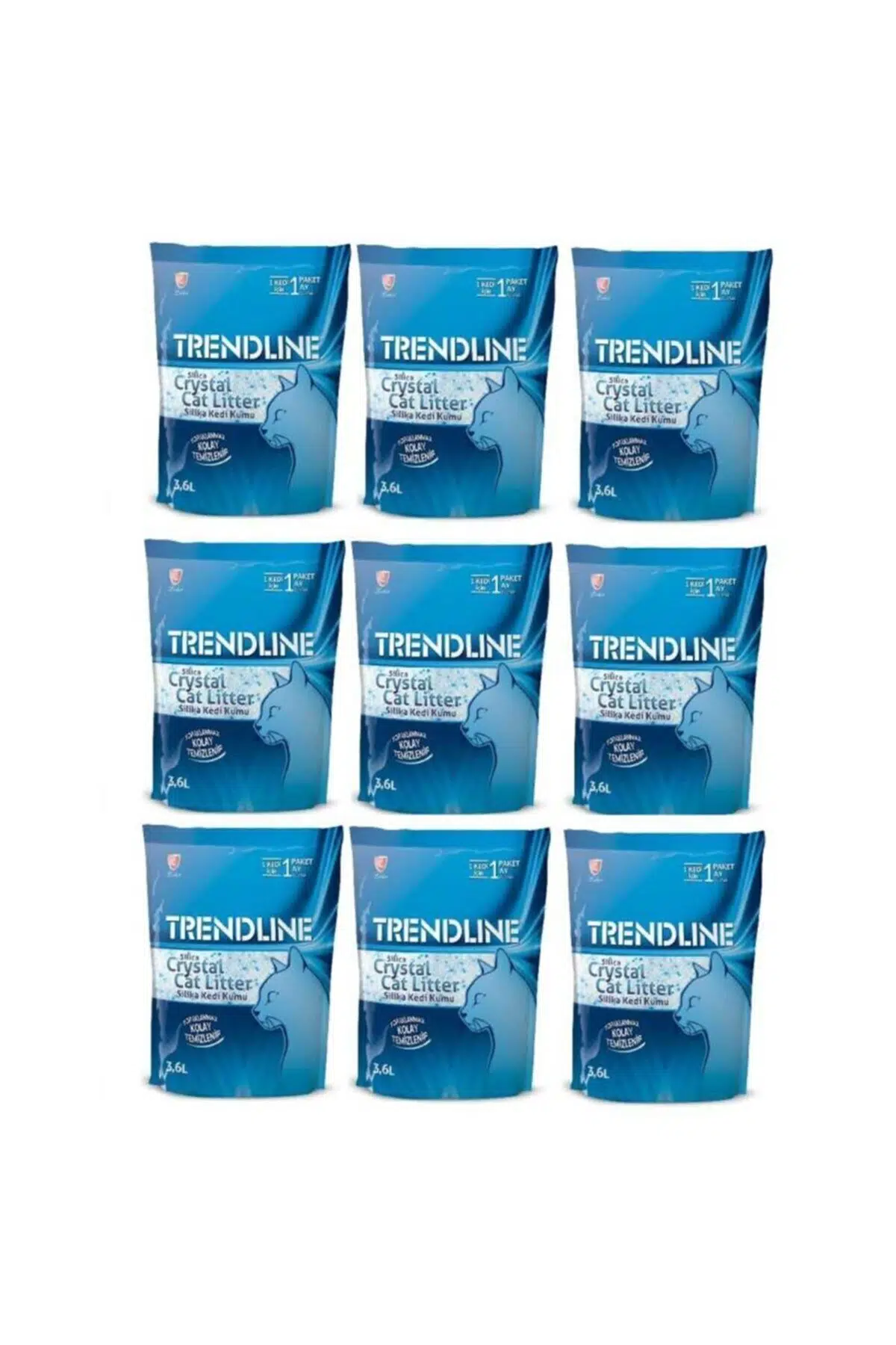 Trendline Kristal Kedi Kumu 3.6 Lt 9 Adet Eko Paket